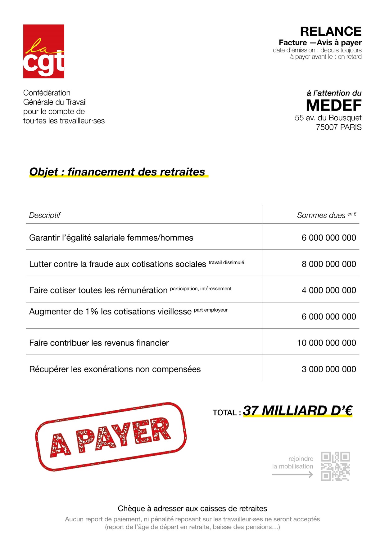 facture retraites